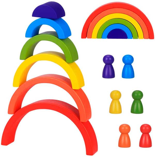 Semicírculos arco iris plano 11 arcos Aprendizaje para niños. Juguetes educativos 