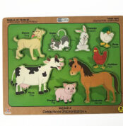 Animales Domésticos - Juego Encajable de Madera