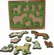 Animales Domésticos - Juego Encajable de Madera